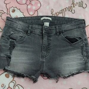 Cute Gray And Black Denim H&M Shorts